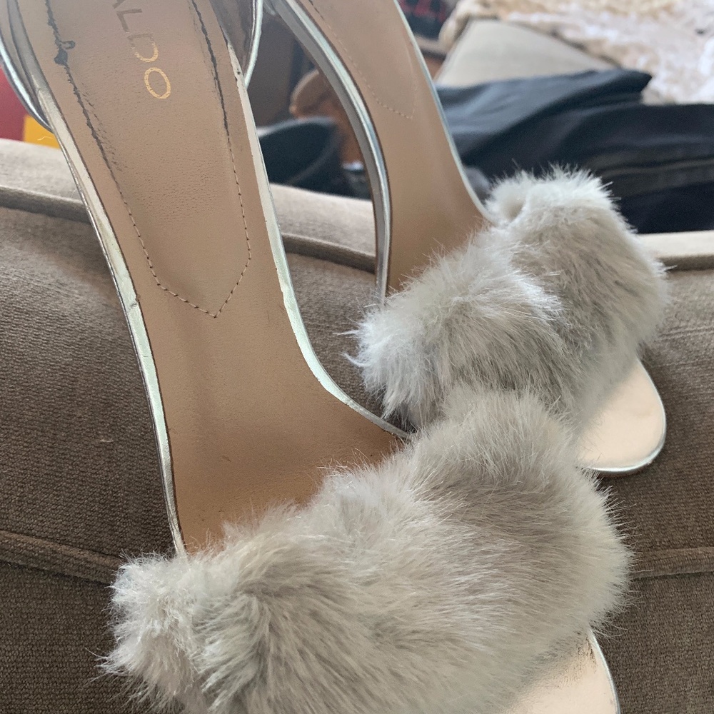 Aldo Furry Strap Heels